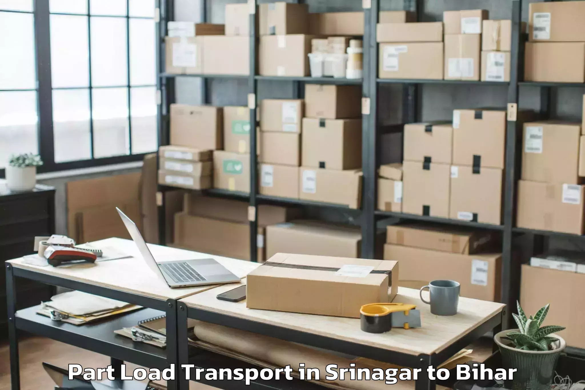 Book Srinagar to Valmiki Nagar Part Load Transport Online